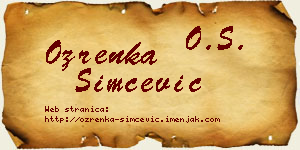 Ozrenka Simčević vizit kartica